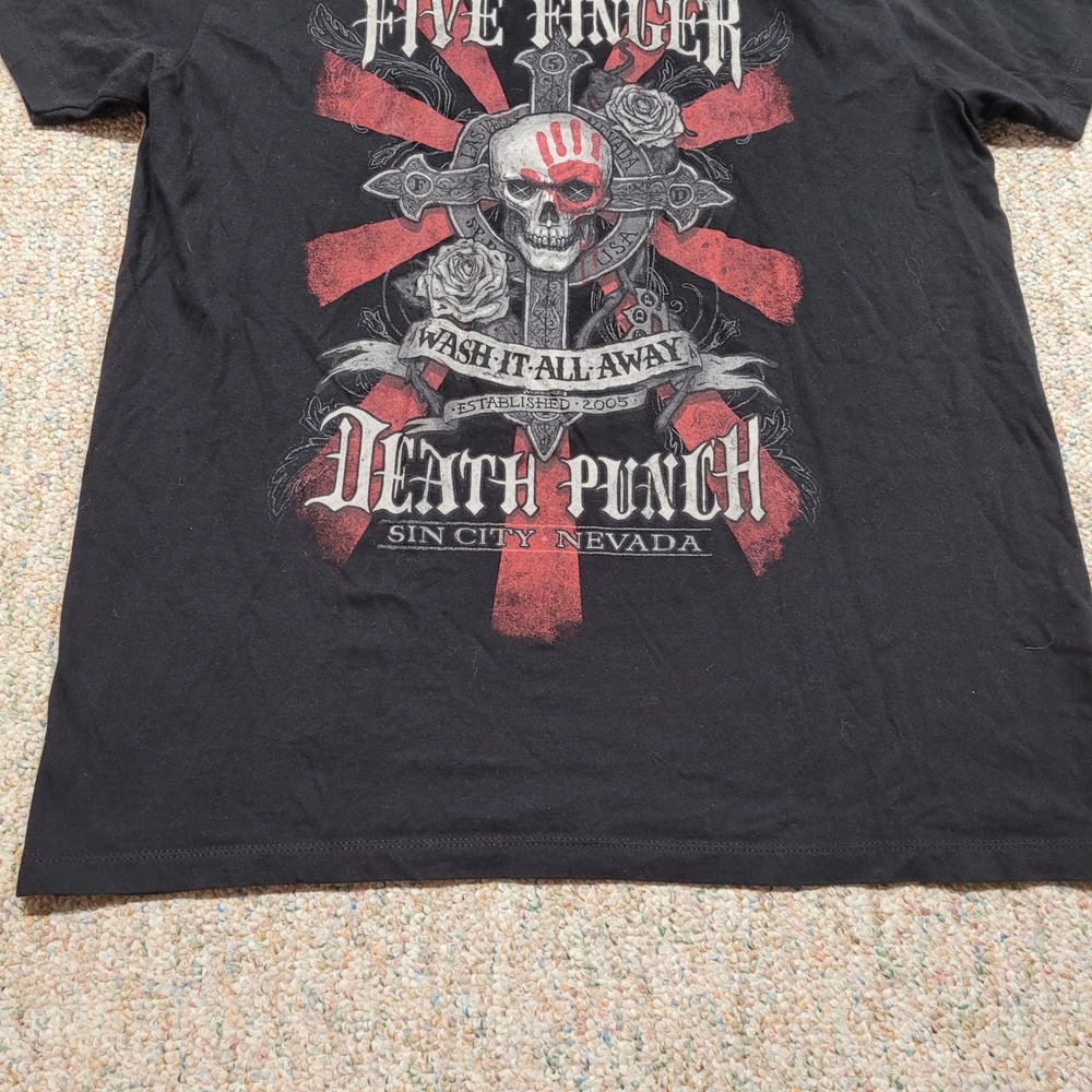 Five Finger Death Punch Shirt Mens XL Black Wash It All Away Skull Band Tee - Picture 4 of 14